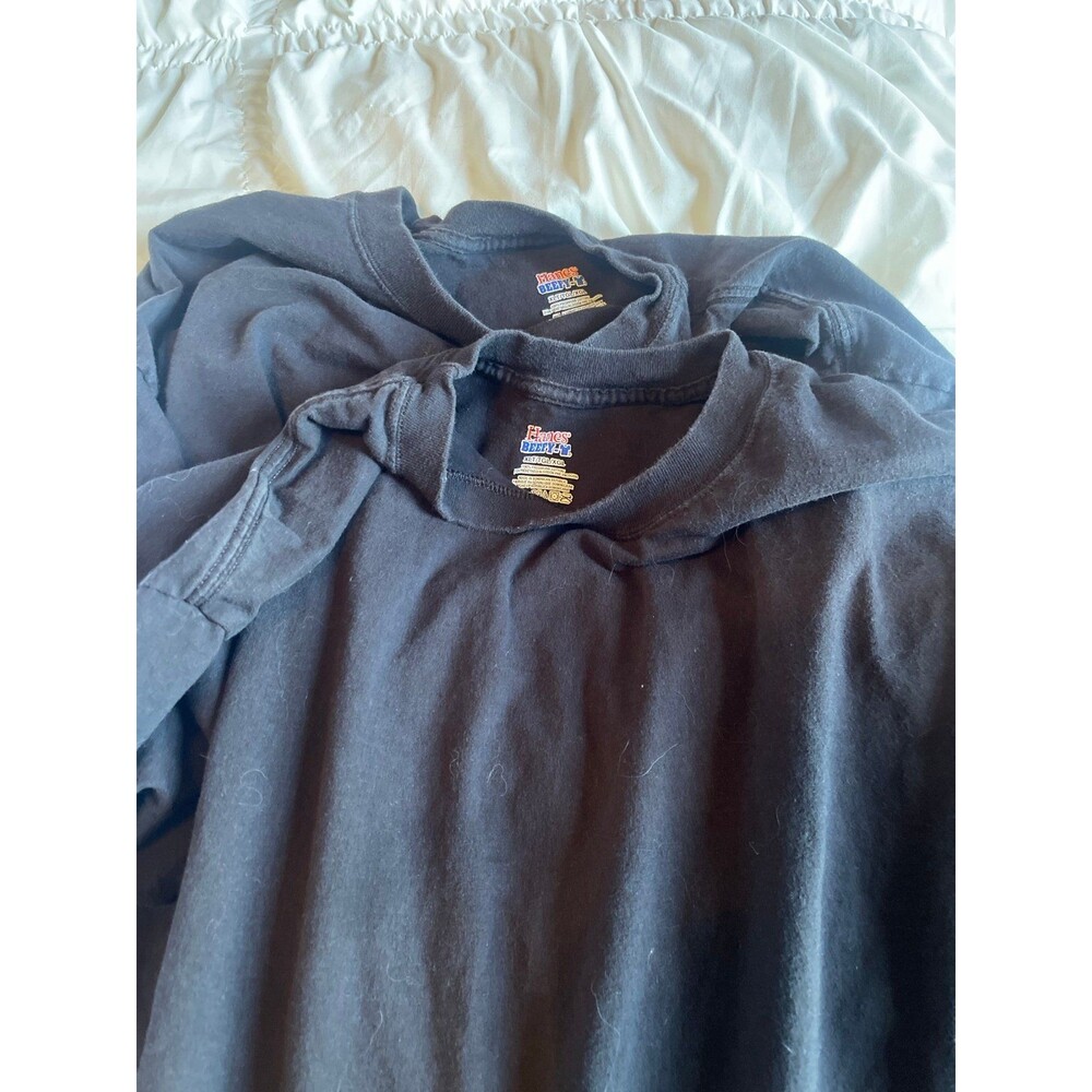 Big & Tall - Hanes Beefy Cotton T-Shirts (3 total); Black, XLT
